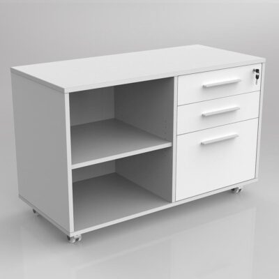 OL Axis Caddy Mobile Bookcase with 3 Lockable Drawers