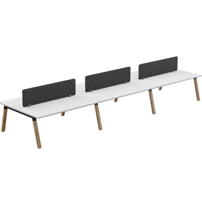 OL Plantation 6 Users Double – Sided Desk with Radius18 Screens